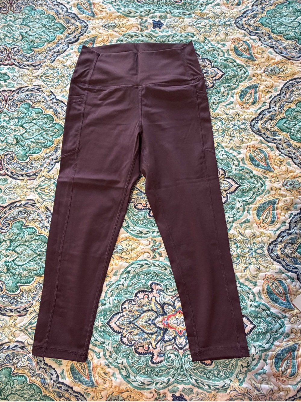 Zyia Women’s High-Waist Stretch Leggings - Dark purple/burgandy